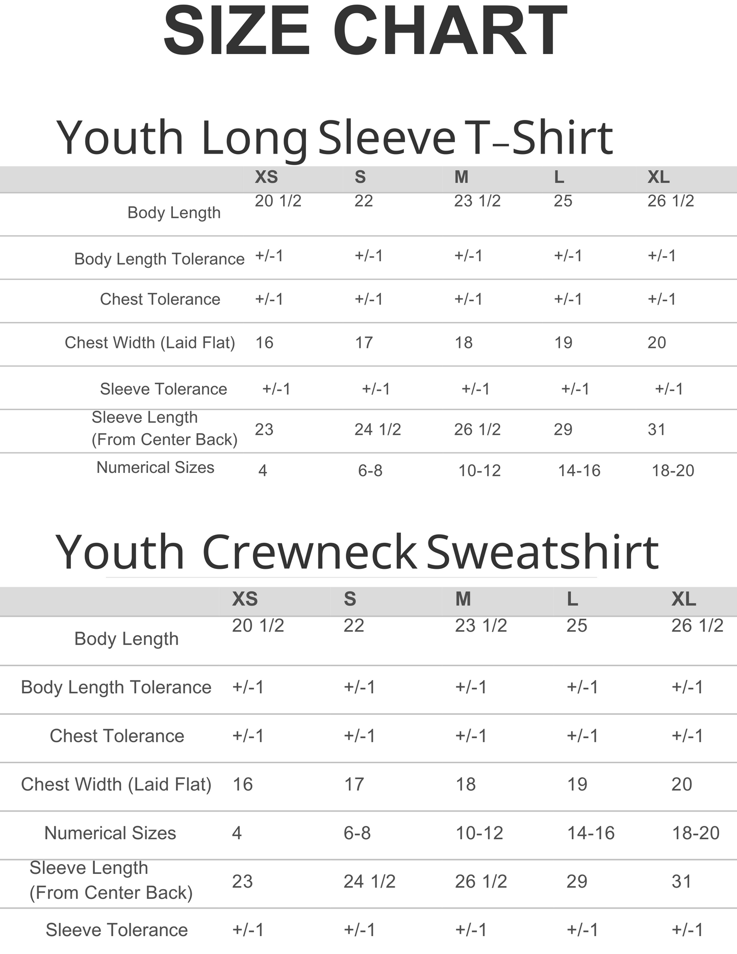 Toddler & Youth Long sleeve & Crewneck Sweatshirt